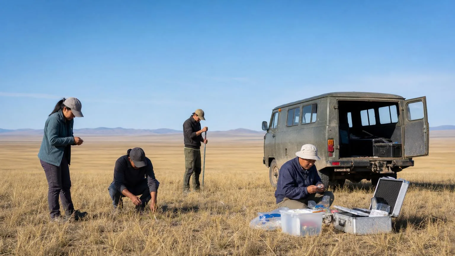 Field team at work on a conservation project